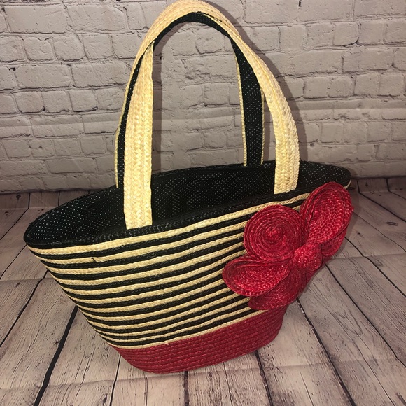 Beautiful handmade large 100% wheat straw tote - Picture 2 of 8